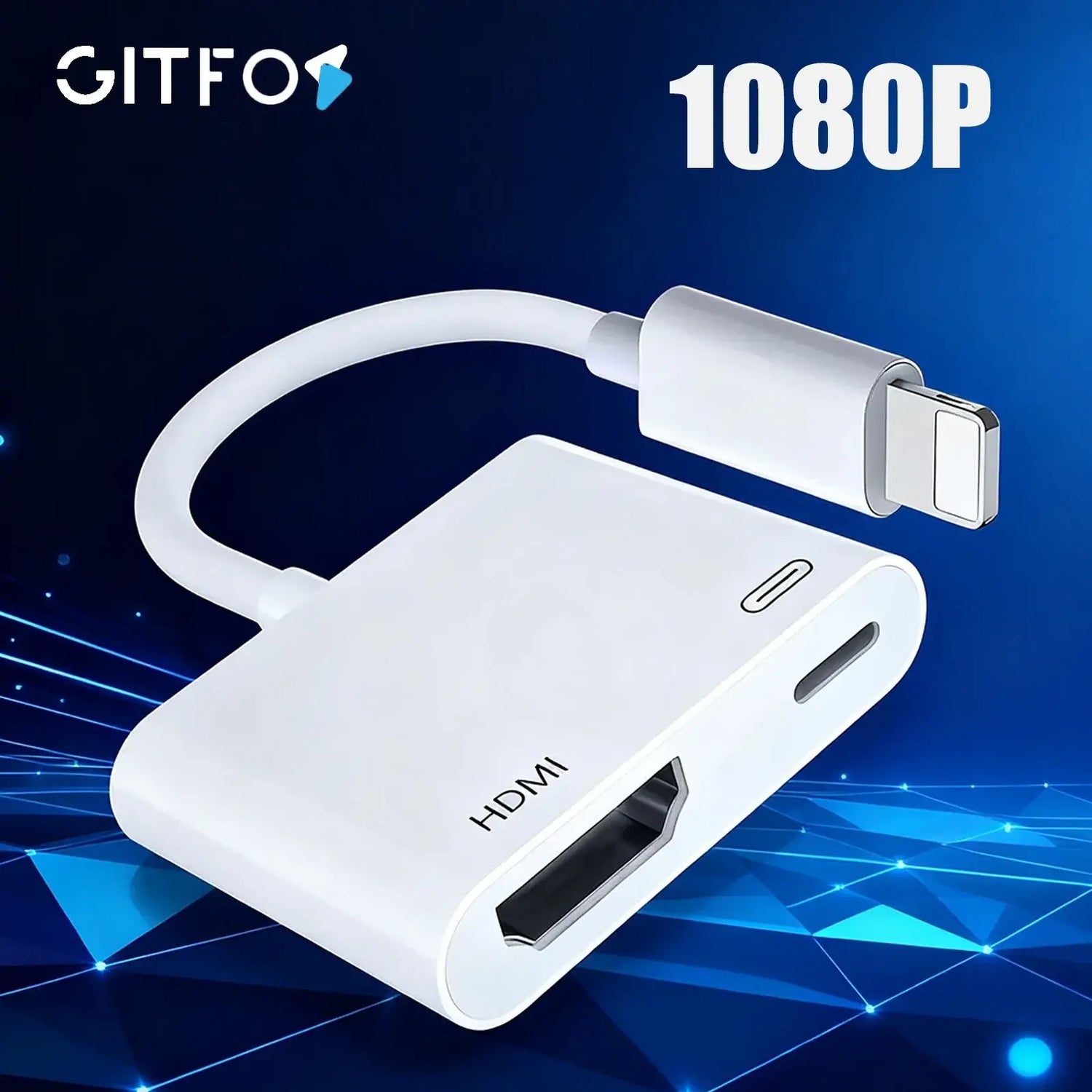 GITFOS Adapte For Lightning to HDMI HUB 1080P VideoAudio Sync Screen Converter with ios Charging Port iPhone to HDMI OTG Adapter