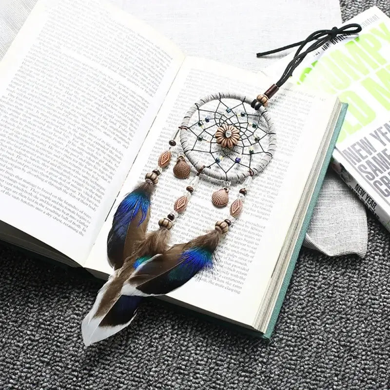 Dream Catcher Wall Decor Boho Feather Hanging Ornament Home Decoration Craft Gift for Bedroom Living Room Balcony Outdoor Car