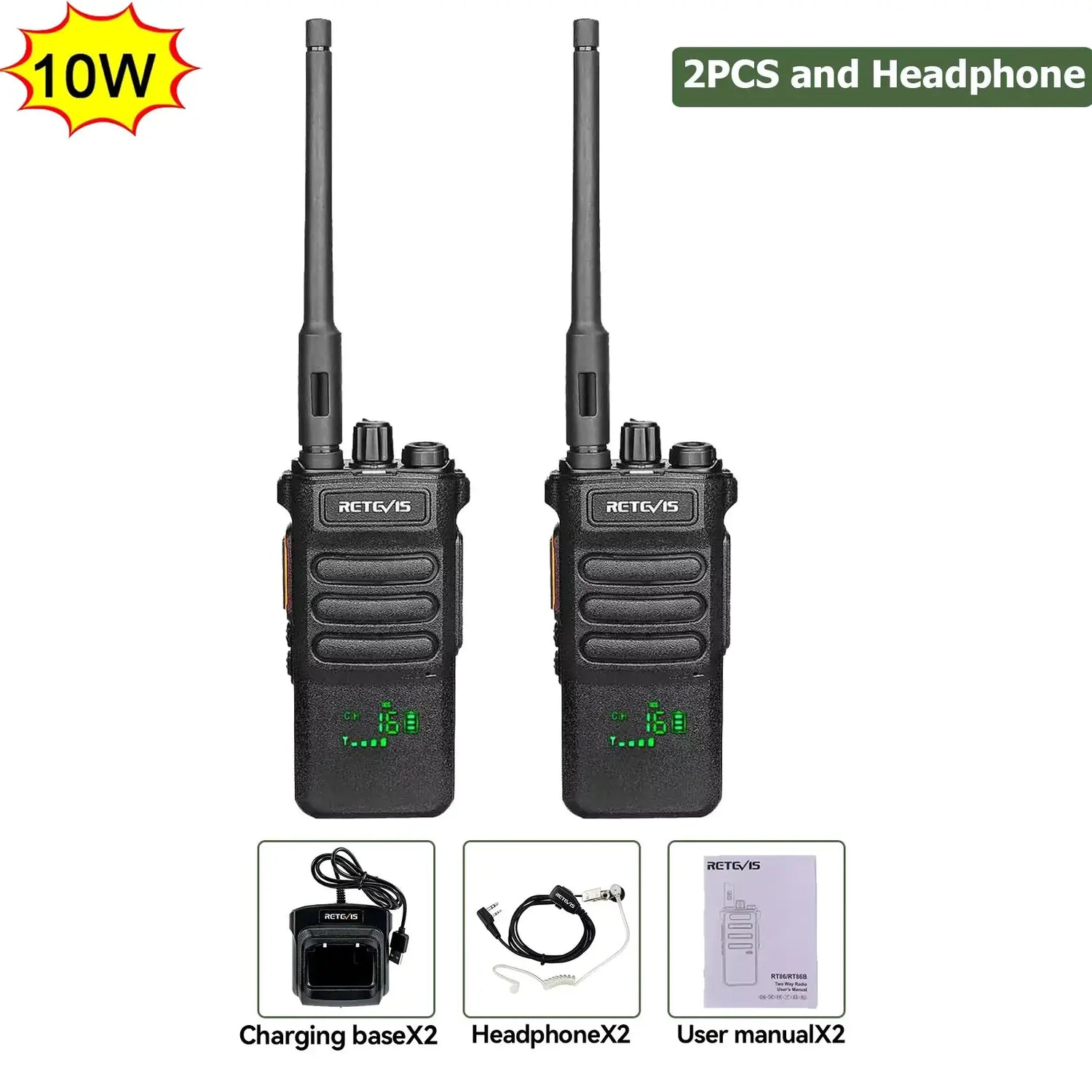 Retevis RT86 Walkie Talkie | UHF Long Range Radio
