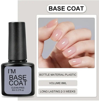 LNWPYH Gel Base &amp; Top Coat Set, 4 × 8 ml