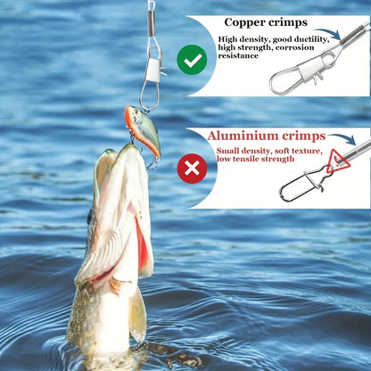 18-Piece Saltwater Fishing Leader Rigs with Swivels and Snaps