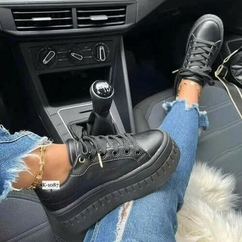 Casual Platform Women's Shoes Flat Womens Sneakers.