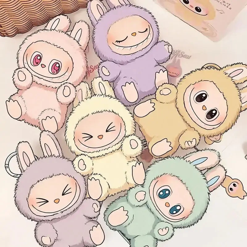 Cute 2abb Sit Party Series Surprise Blind Box Plush Vinyl Doll Replica Toy Keychain Collection Decoration Birthday Gift