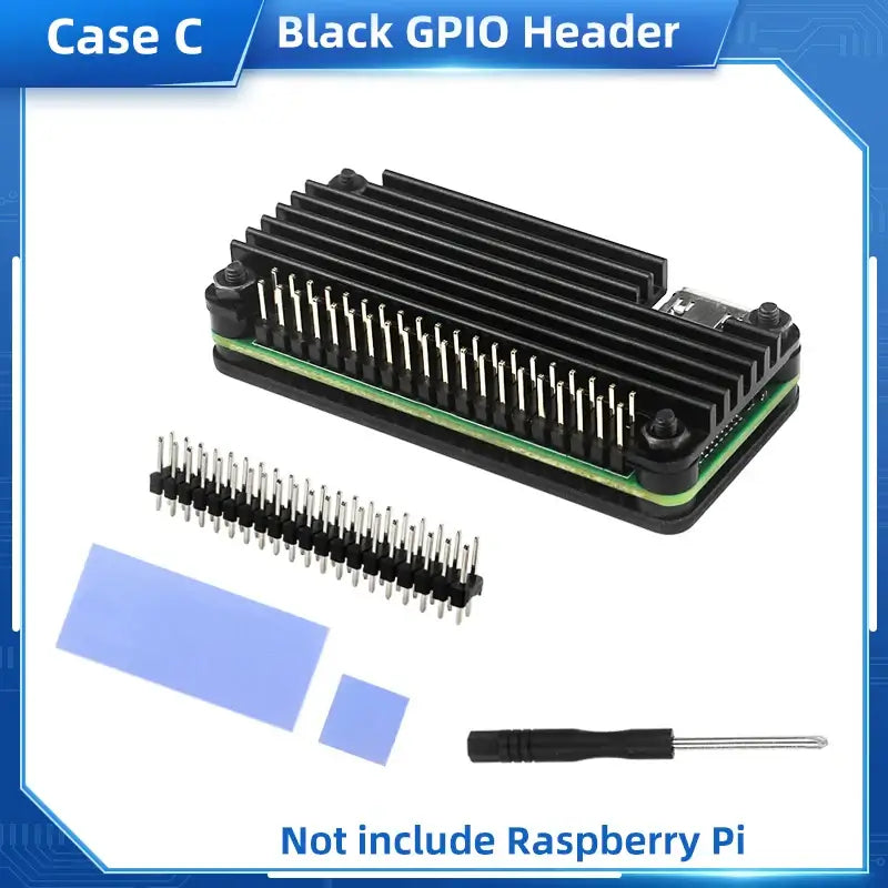 Raspberry Pi Zero 2 W Aluminum Case CNC Armored Shell with Heatsink GPIO Header Passive Cooling Case for Pi Zero 2 W / W / 1.3