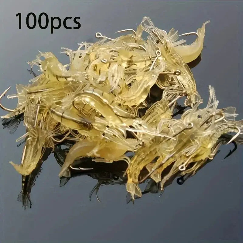 Soft Shrimp Fishing Lures, 5–100 Piece Options