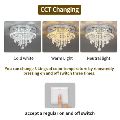 VETRULUS Raindrop Crystal LED Chandelier, Selectable Sizes
