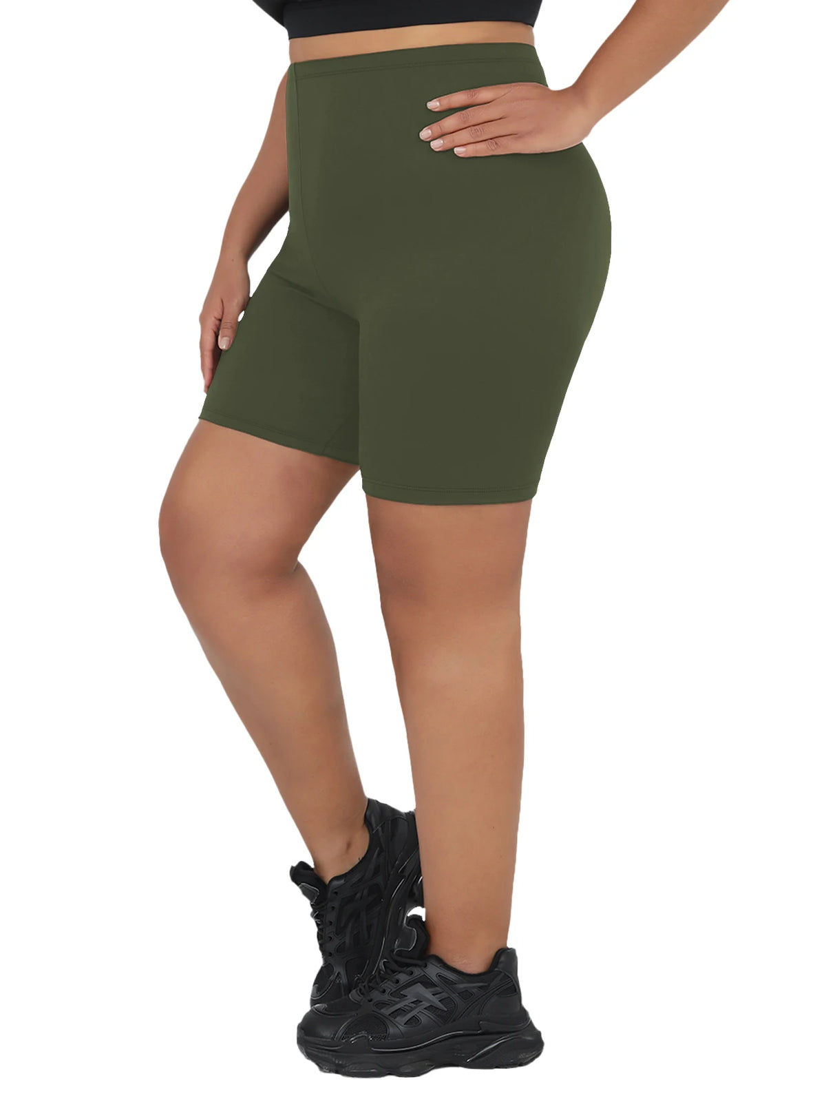 Plus Size Women’s Biker Shorts – Super Soft, High-Stretch, No See-Through | Workout, Yoga &amp; Casual | 1XL–4XL
