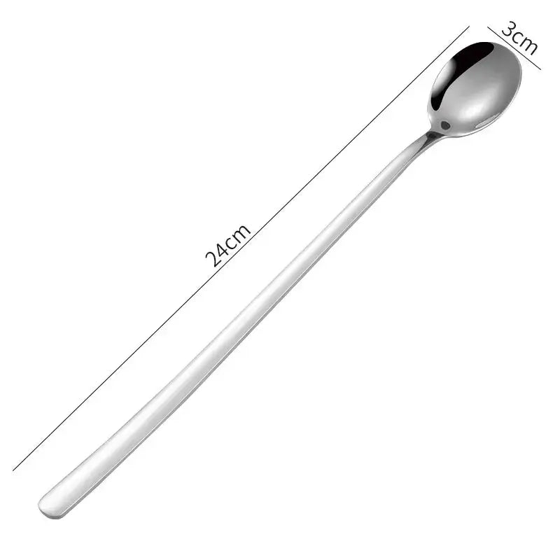 1pc 304 Stainless Steel Spoons Ice Cream Spoons Long Handle Coffee Spoons Stirring Spoons Kitchen Utensils