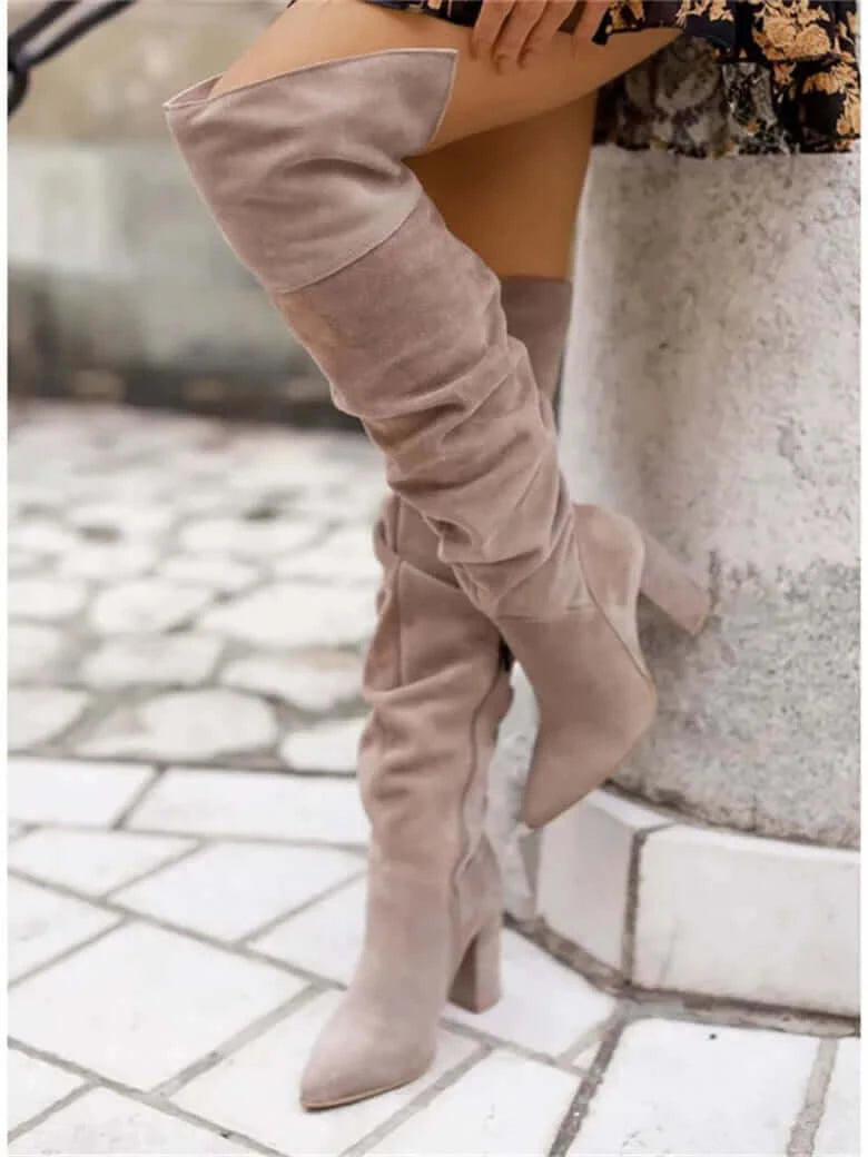 Women Boots Winter 2023 Designer Luxury High Heels Women Shoes Faux.