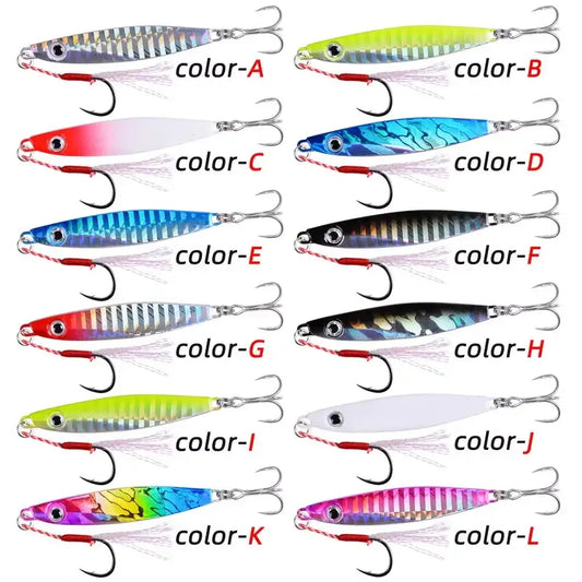 22PCS Metal Spoon Jigs Carp Fishing Lures Set 40g 30g 20g 17g 10g 7g