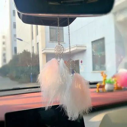 Dream Catcher Car Pendant For Girls Feather Mirror Hanging Pendant