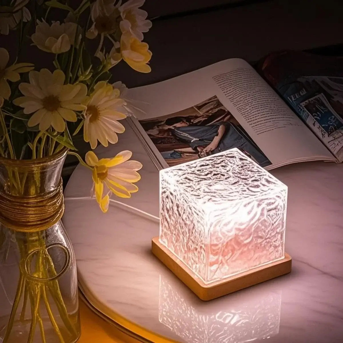 Rotating Water Ripple Projector Night Light – 16 Colors