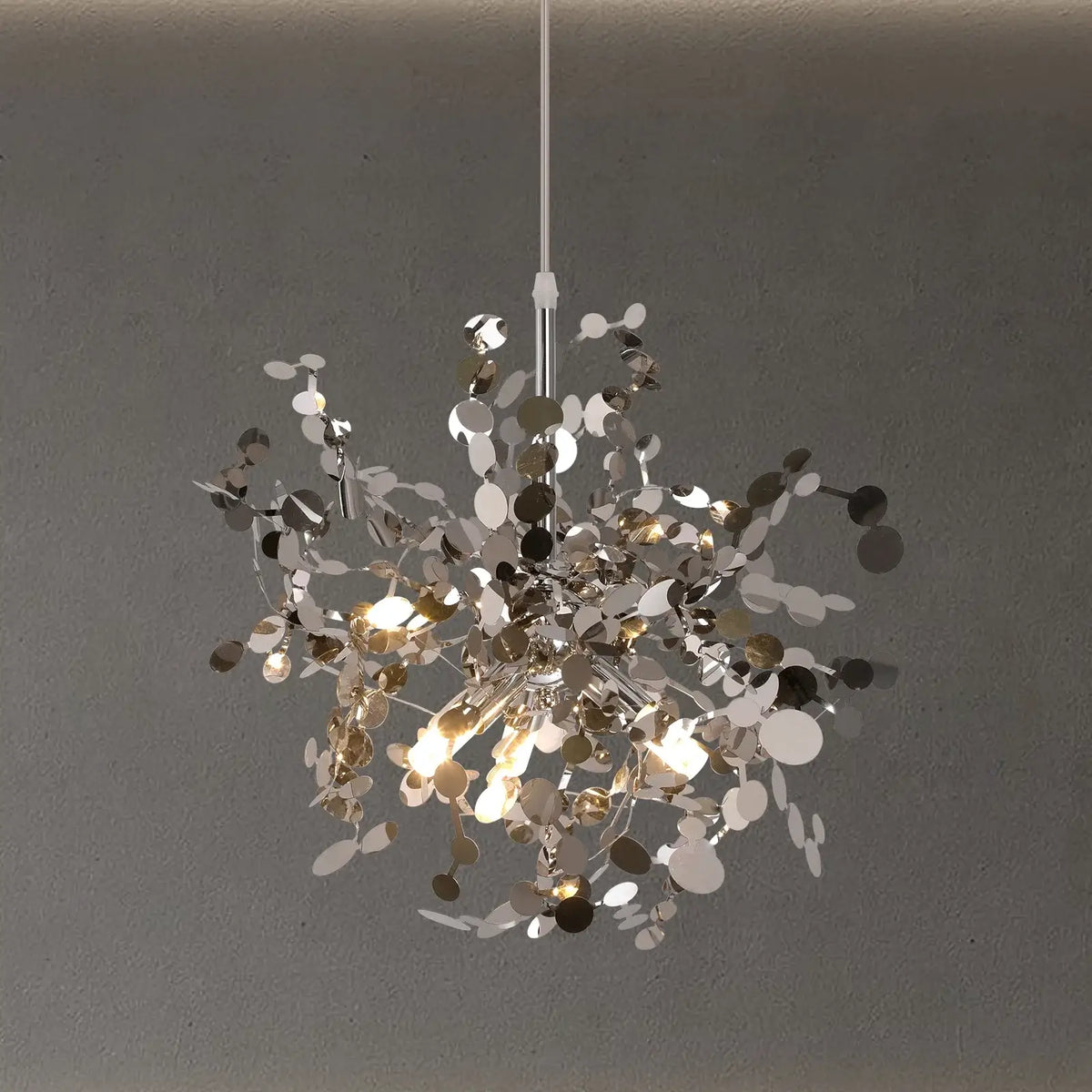 Modern Firework-Style Crystal LED Chandelier, Gold or Silver