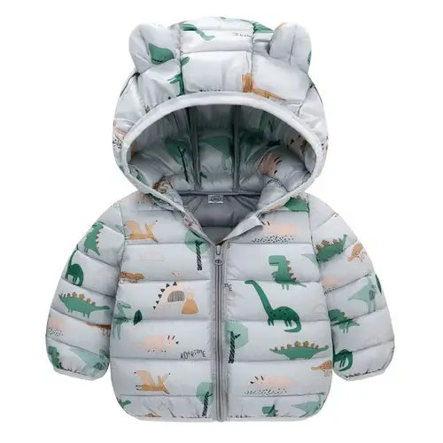 1-5 Years Baby Boy Hooded Lightweight Down Jacket Kids Girl Cartoon