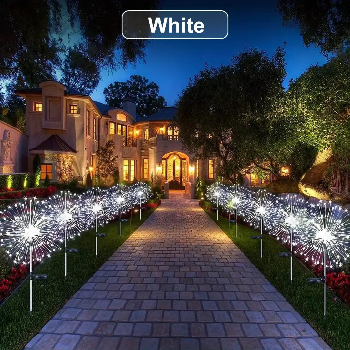 Outdoor LED Solar Firework Lights Garden Decoration Fairy Lights Waterproof Dandelion Lawn Lamp for Garden Landscape Lawn Decor