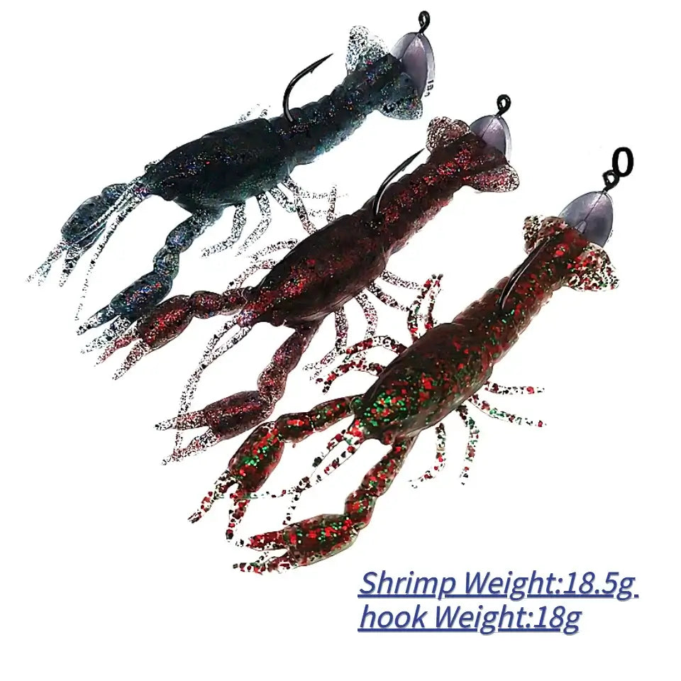 SWOLFY 3PCS/LOT Fishing Bait 12cm Marine Soft Crayfish Lobster.