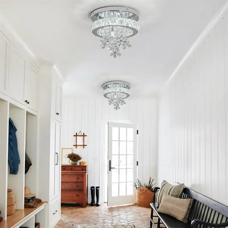 Modern Crystal LED Flush-Mount Ceiling Light