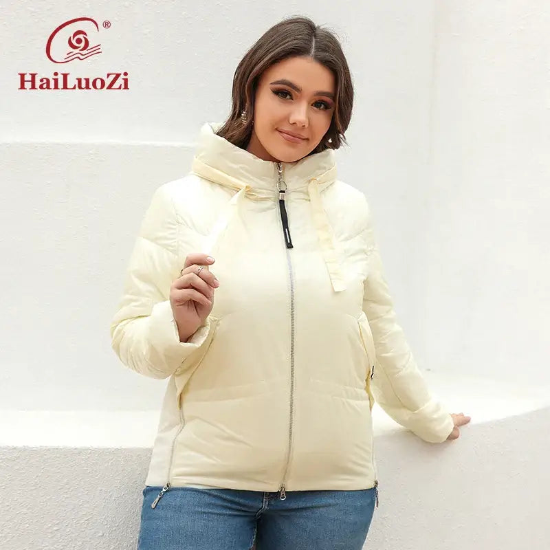 HaiLuoZi Spring Autumn Women's Jacket Casual Fashion Side Zipper Plus.