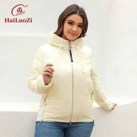 HaiLuoZi Spring Autumn Women's Jacket Casual Fashion Side Zipper Plus.