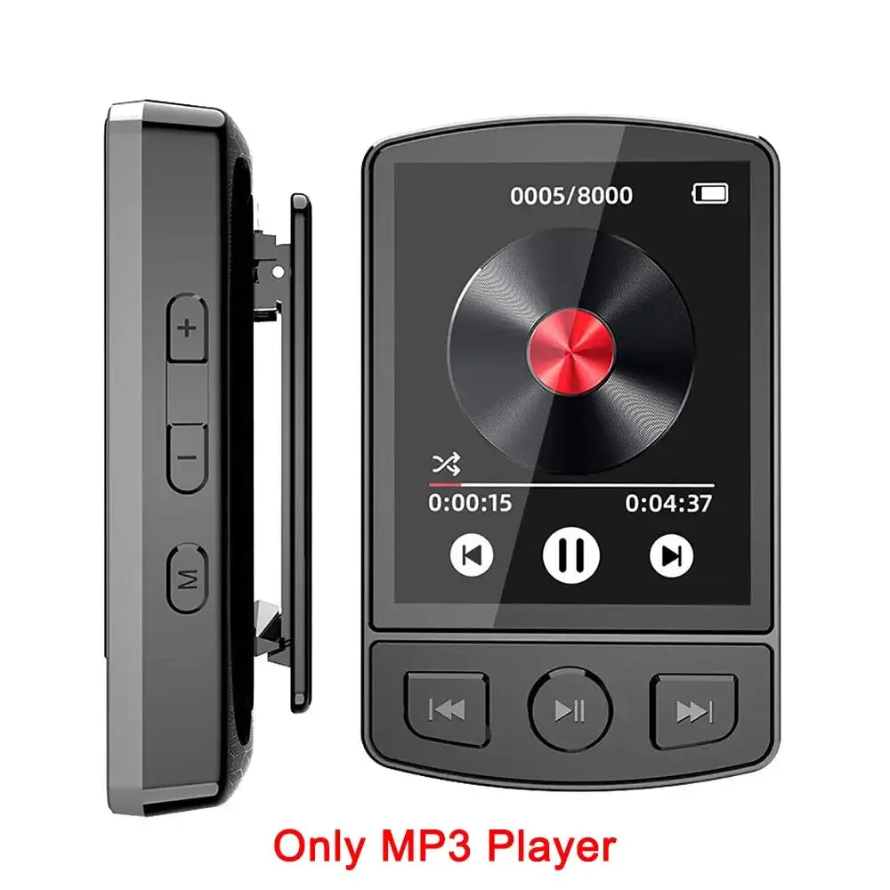 Portable MP3 Player Sport Clip Walkman HiFi Sound Bluetooth-Compatible 5.0 Student Walkman 1.8 Inch Screen with FM Radio E-Book
