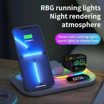 4 in 1 Wireless Charger Stand Light For iPhone 14 13 12 11 X Apple