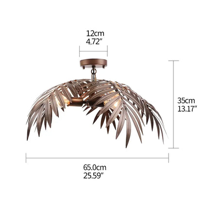 Boho Metal Palm Leaf Chandelier &amp; Ceiling Light