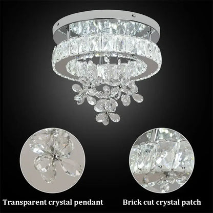 Modern Crystal LED Flush-Mount Ceiling Light