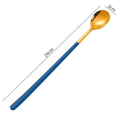 1pc 304 Stainless Steel Spoons Ice Cream Spoons Long Handle Coffee Spoons Stirring Spoons Kitchen Utensils