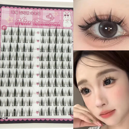 DIY Self-Adhesive Cluster Lashes – 10 Rows/Box | Glue-Free | Manga Style | Natural Look Sectioned Eyelashes