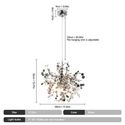 Modern Firework-Style Crystal LED Chandelier, Gold or Silver