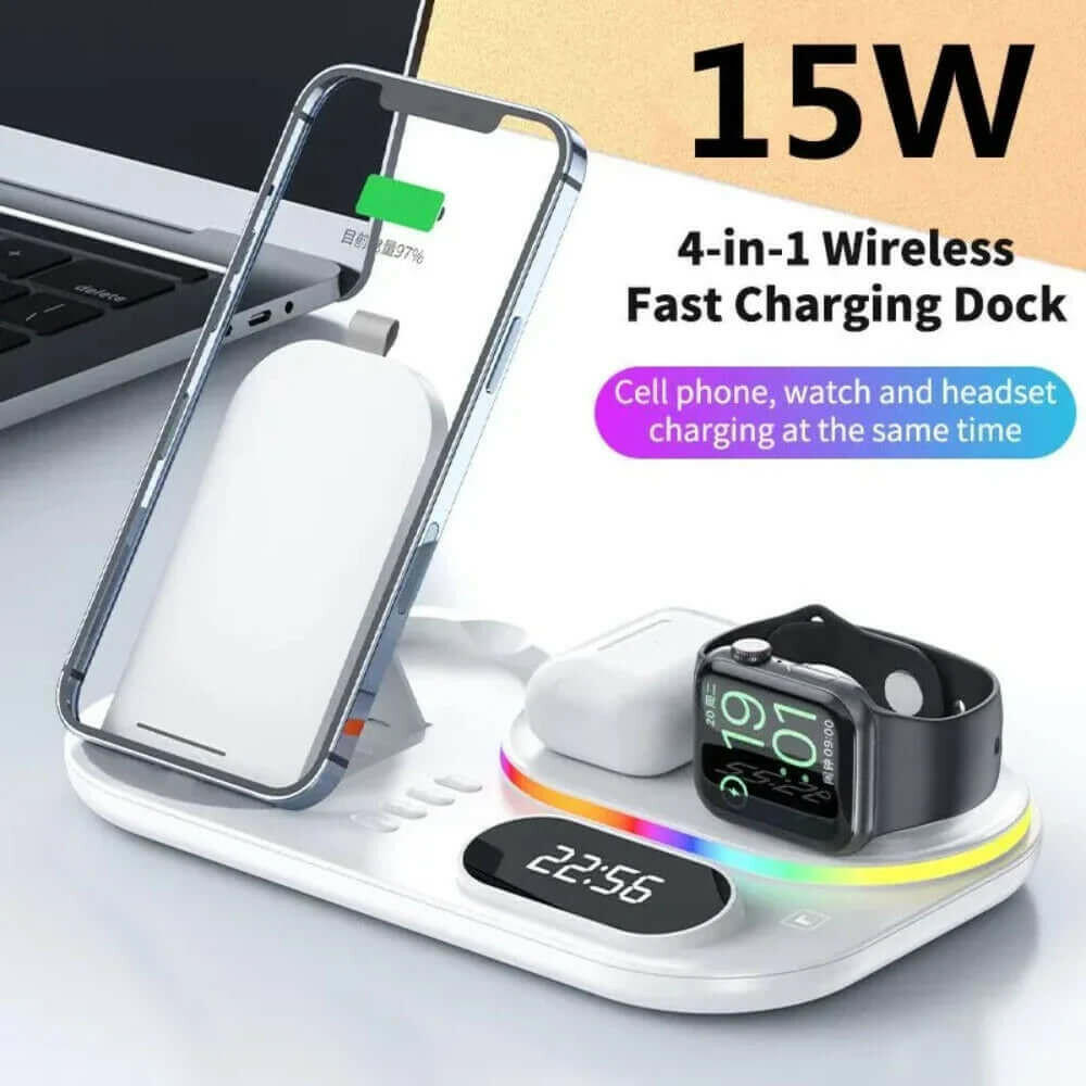 4 in 1 LED Wireless Charging Station.