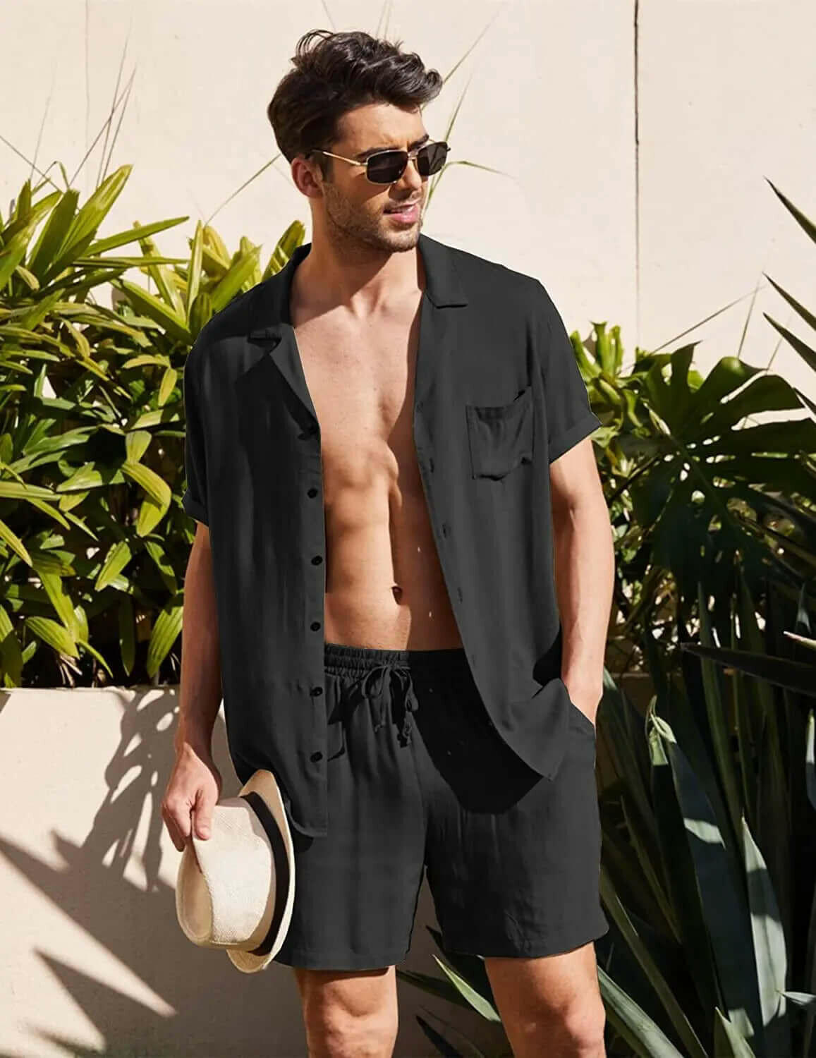 Summer Cotton Linen Beach men swim set - Sexikinis Swim.