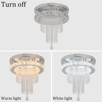 GreeLustr Round Crystal LED Ceiling Light, 30 cm