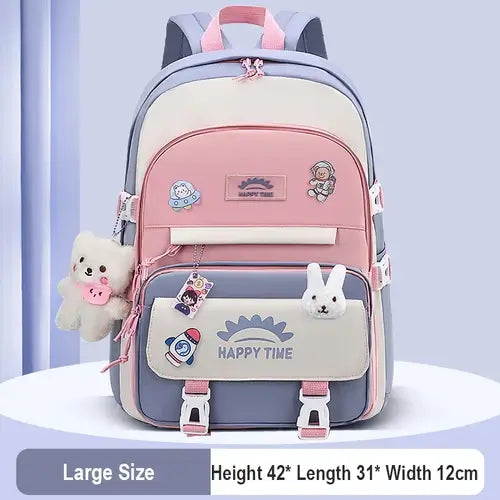 Large Capacity Cute Women Multi-Pocket Nylon Backpack Ins Junior High.