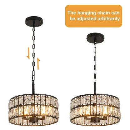 VETRULUS Crystal Pendant Light, Black or Gold