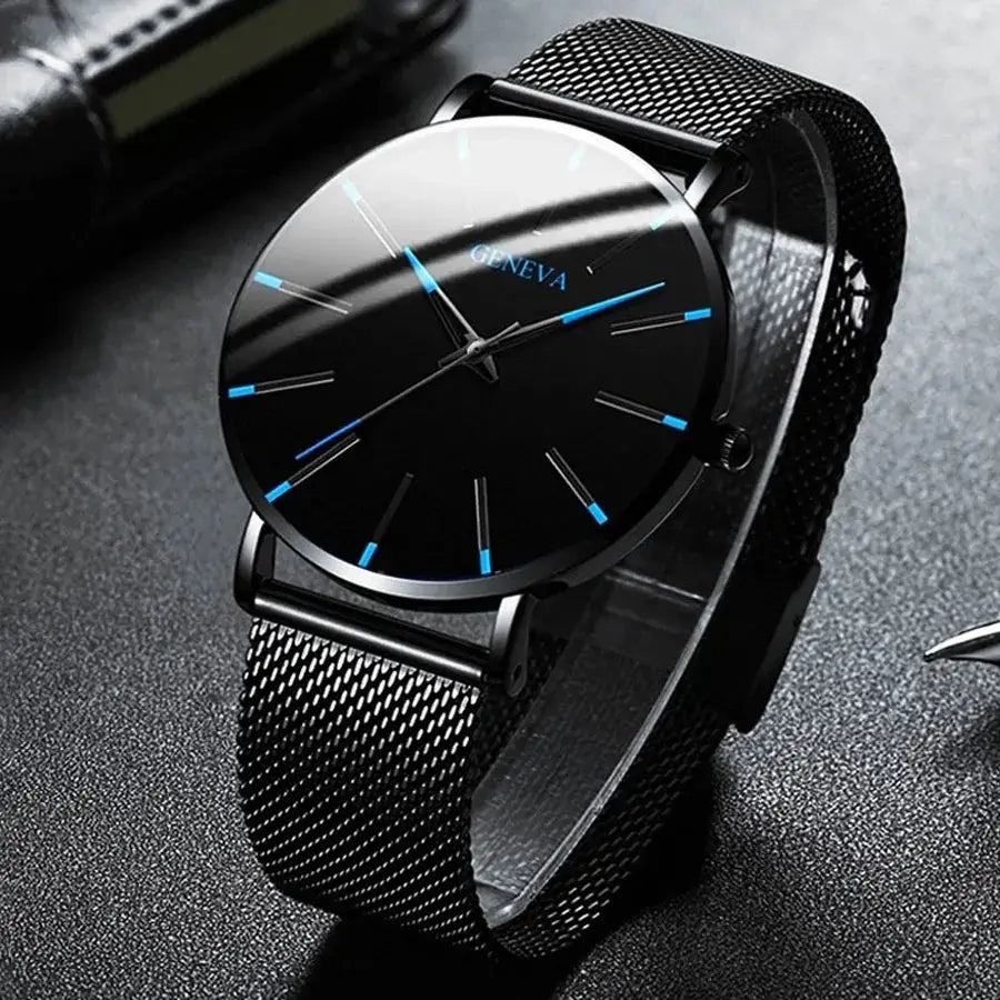JIANUO Unisex Quartz Mesh-Strap Watch
