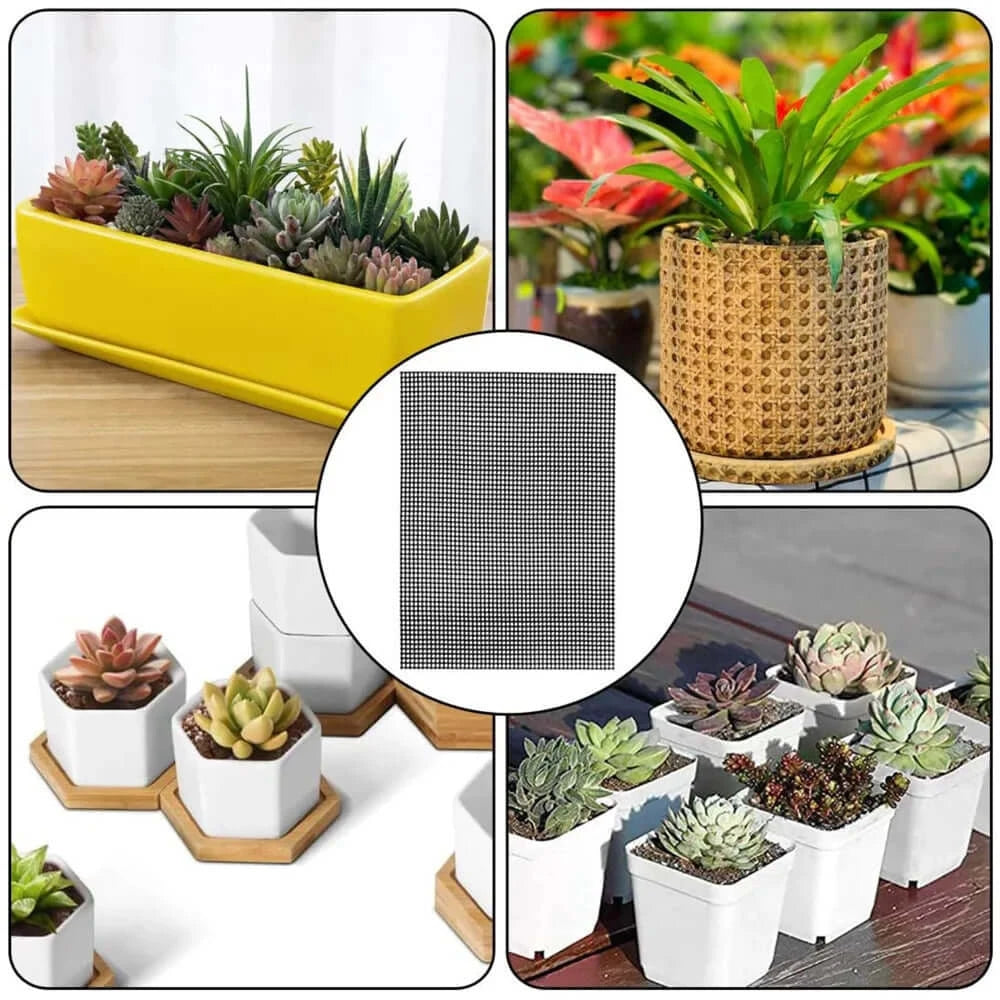 50/100Pc Flower Pot Hole Mesh Pad Bonsai Pot Bottom Grid Mat Bottom