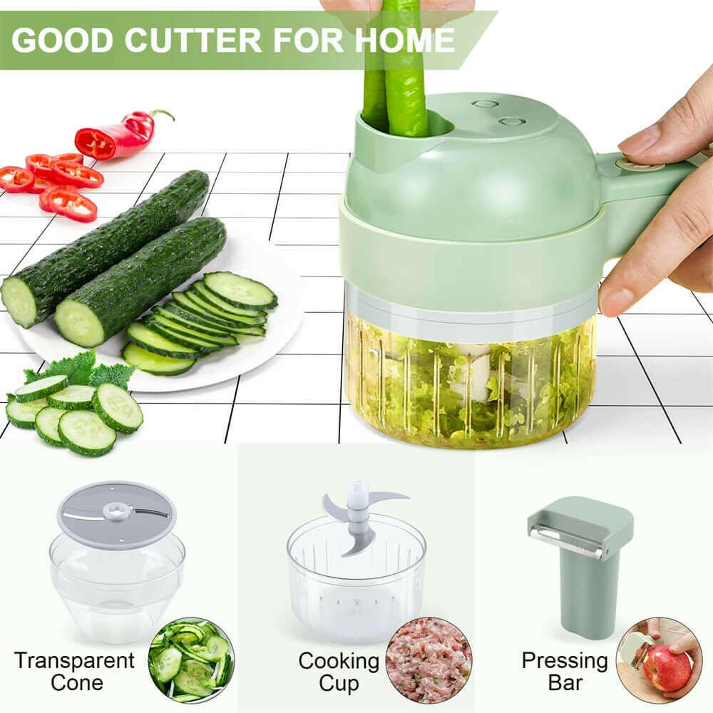 Portable Handheld 4 in 1 Electric Vegetable Slicer.