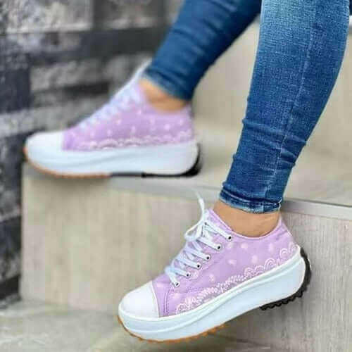 Fashion Women Sneakers Casual Sport Shoes Pattern Canvas.