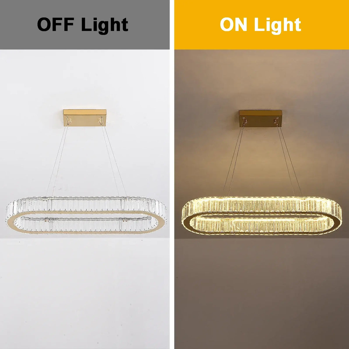 Modern Oval Crystal LED Pendant Chandelier