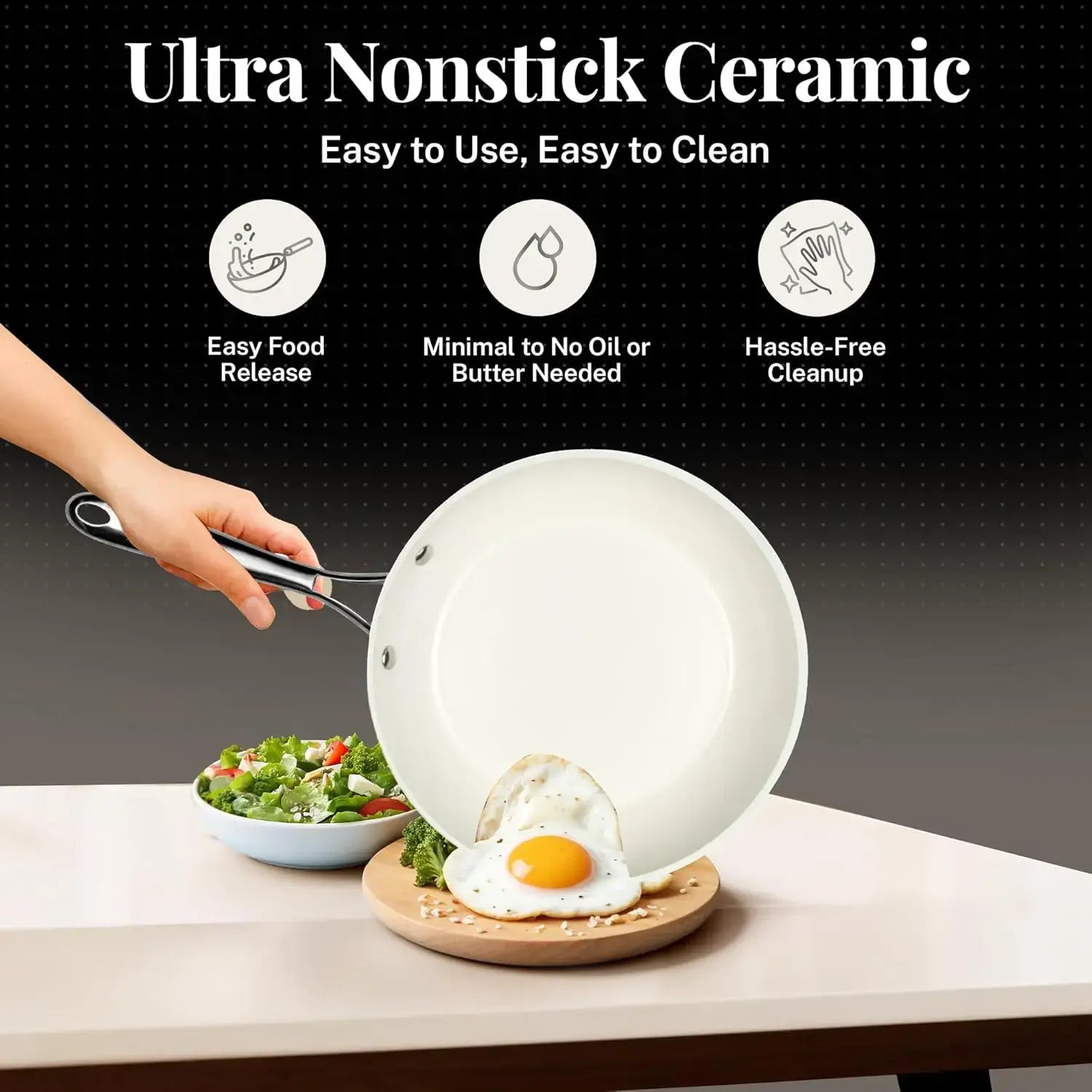 20 Pc Non Stick Cookware Set - Ceramic Pots &amp; Pans