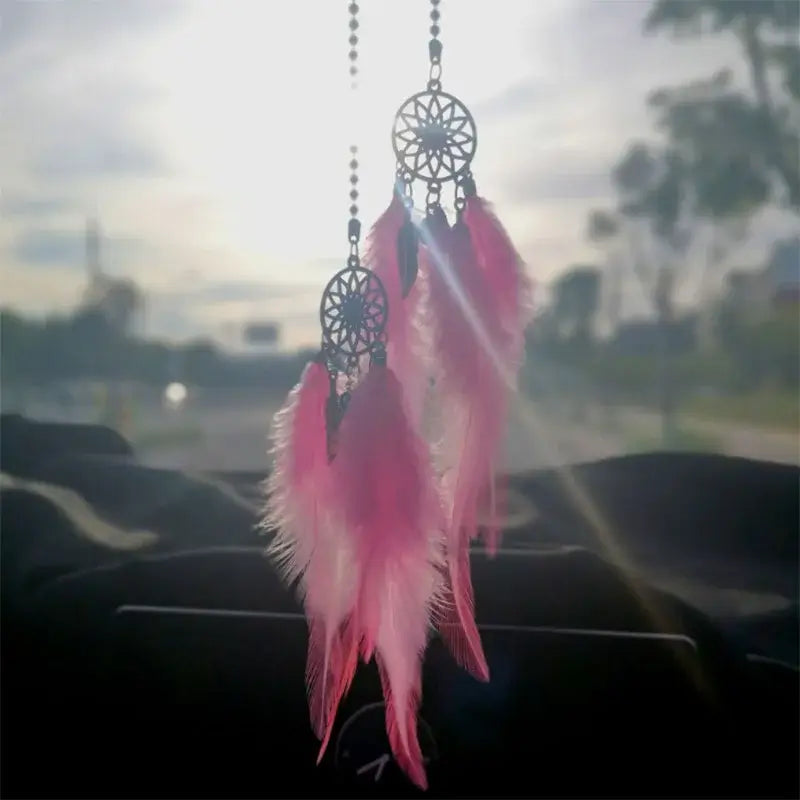 Dream Catcher Car Pendant Feather Mirror Hanging Pendant Home Decor
