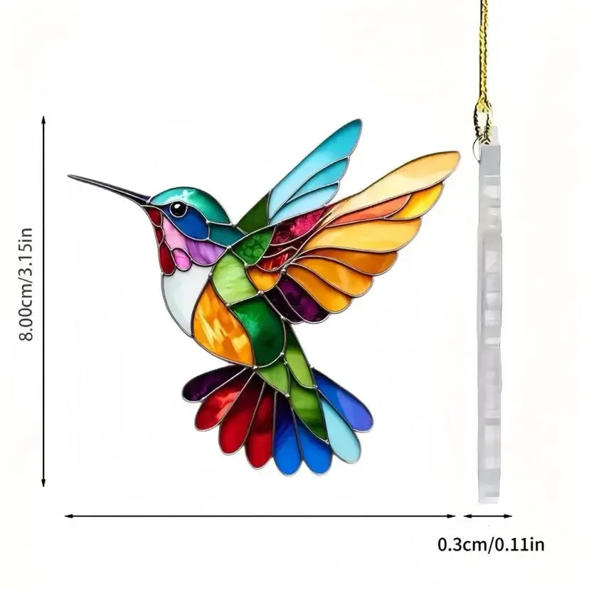 Dream Catcher Perfect Home and Garden Gift Interior Accessories Gorgeous Hummingbird Suncatcher - 7.87” Acrylic Stained Glass