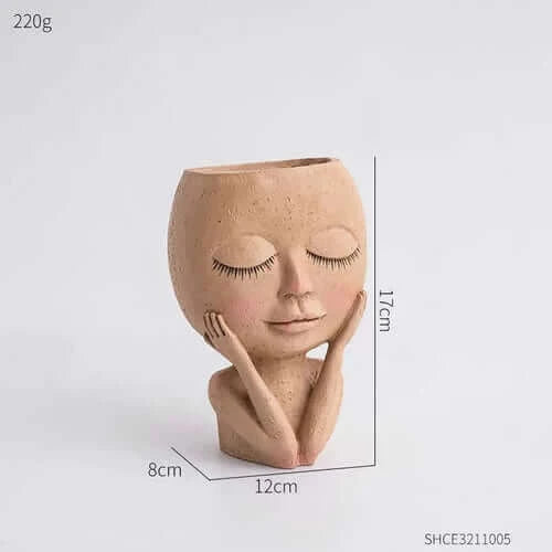 Plant Pot Decorative Flower Pots Nordic Style Face Head Pot Succulent.