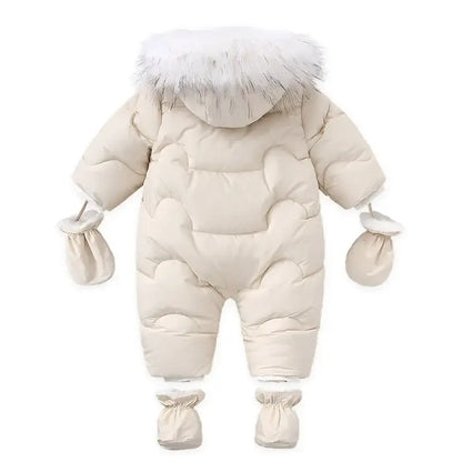 winter newborn down romper