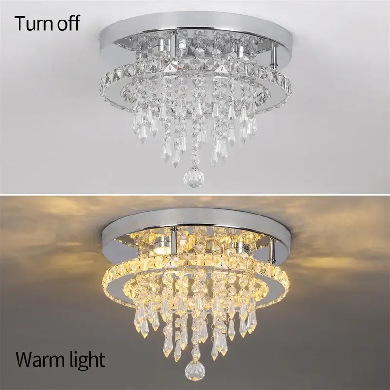 Modern Crystal LED Flush-Mount Ceiling Light