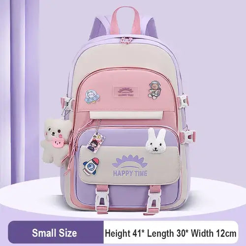 Large Capacity Cute Women Multi-Pocket Nylon Backpack Ins Junior High.