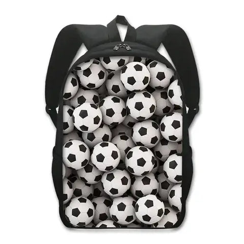 Cool Golden Soccer with Crown Print Backpack Football Sport Rucksack.