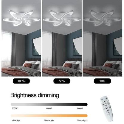 VETRULUS Flower LED Ceiling Light, 6-Leaf Design