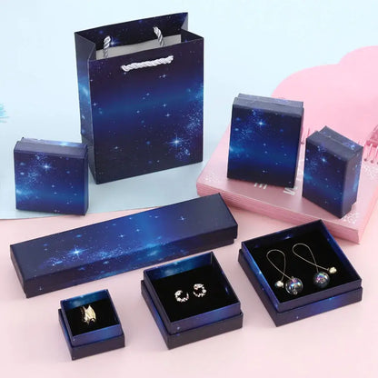 12pcs/ lot Simple Box Earnail Rings Earrings Bracelet Necklace Gray Black Paper Jewellry Display Case Jewelry Organizer 2030